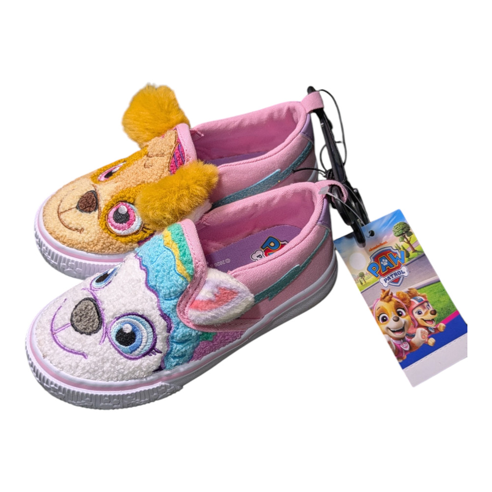 Paw Patrol Skye & Everest Toddlers' Sneakers Fuzzy 3D Ears Size 8 NWT